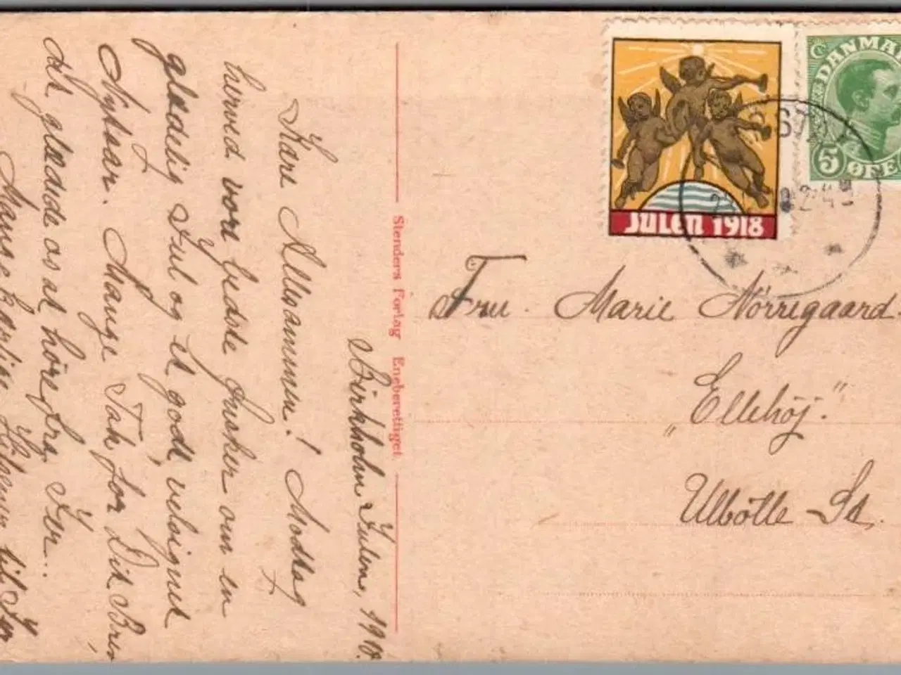 Billede 1 - Julemærke 1918 på Postkort