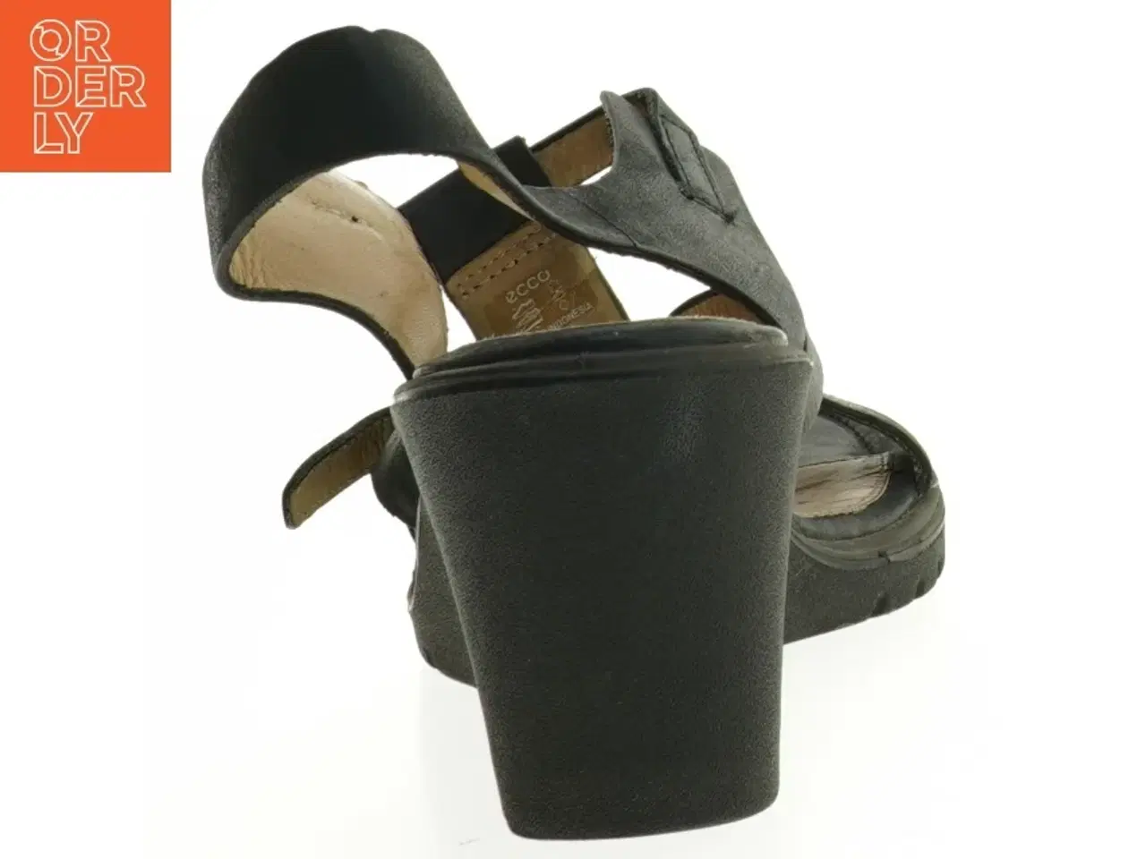 Billede 4 - Sorte sandaler med kilehæl fra Ecco (str. 36)