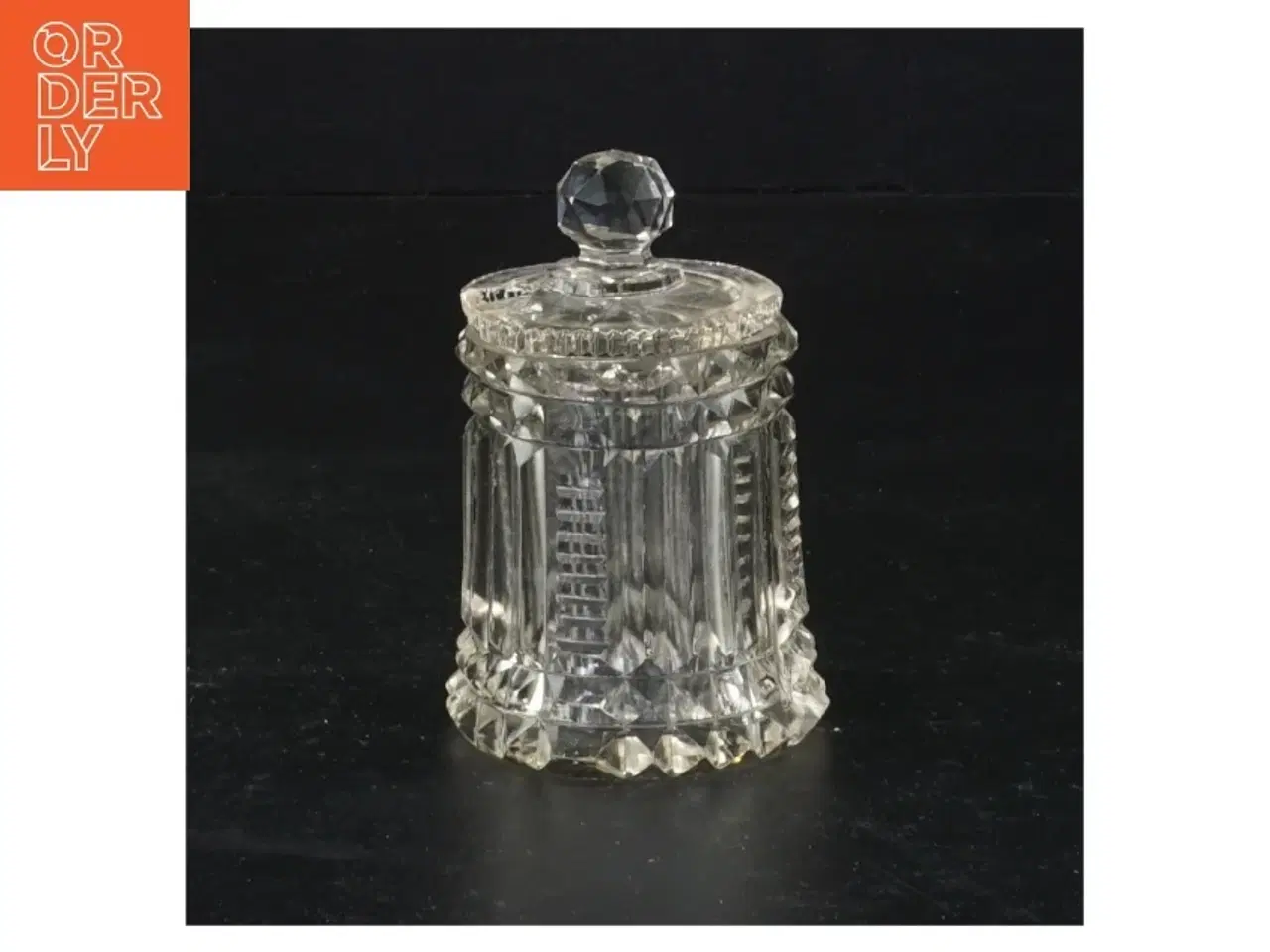 Billede 1 - Krystalglas med låg evt til sennep chilliesovs eller endet (str. 8 x 5 cm)