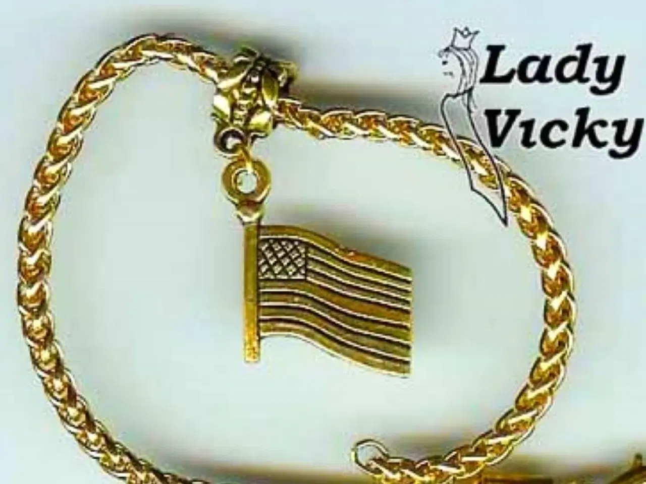 Billede 6 - Gyldne charms med flag: Stars'n'Stripes