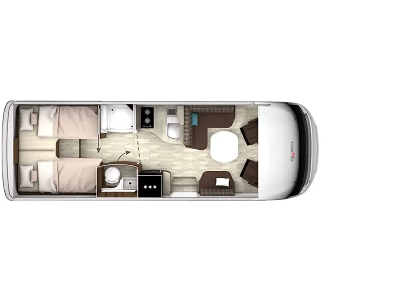 Billede 5 - 0 - Frankia I 740 GD F-Line   Topudstyret Titan 740, 4500 kg, luft bagaksel, 180 HK, Alde Centralvarme