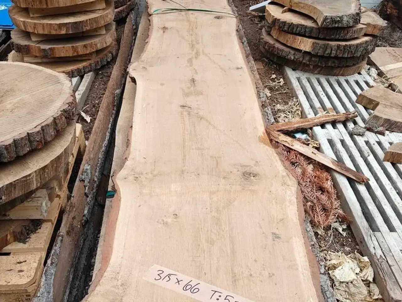 Billede 1 - 1 stk. Egetræsplanke str. 315 x 66 x 5,5