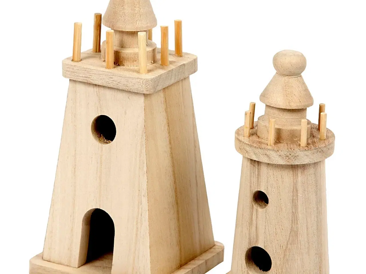 Billede 1 - Fyrtårn, H: 13,5+18 cm, 2stk./ 1 pk.