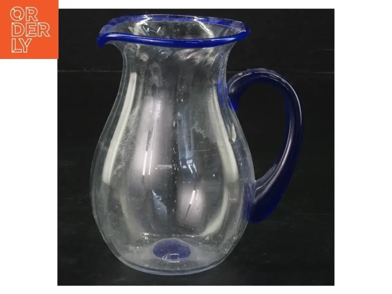 Billede 2 - To glas kander med blå kant fra Guidlum (str. 11 cm. og 8 cm)