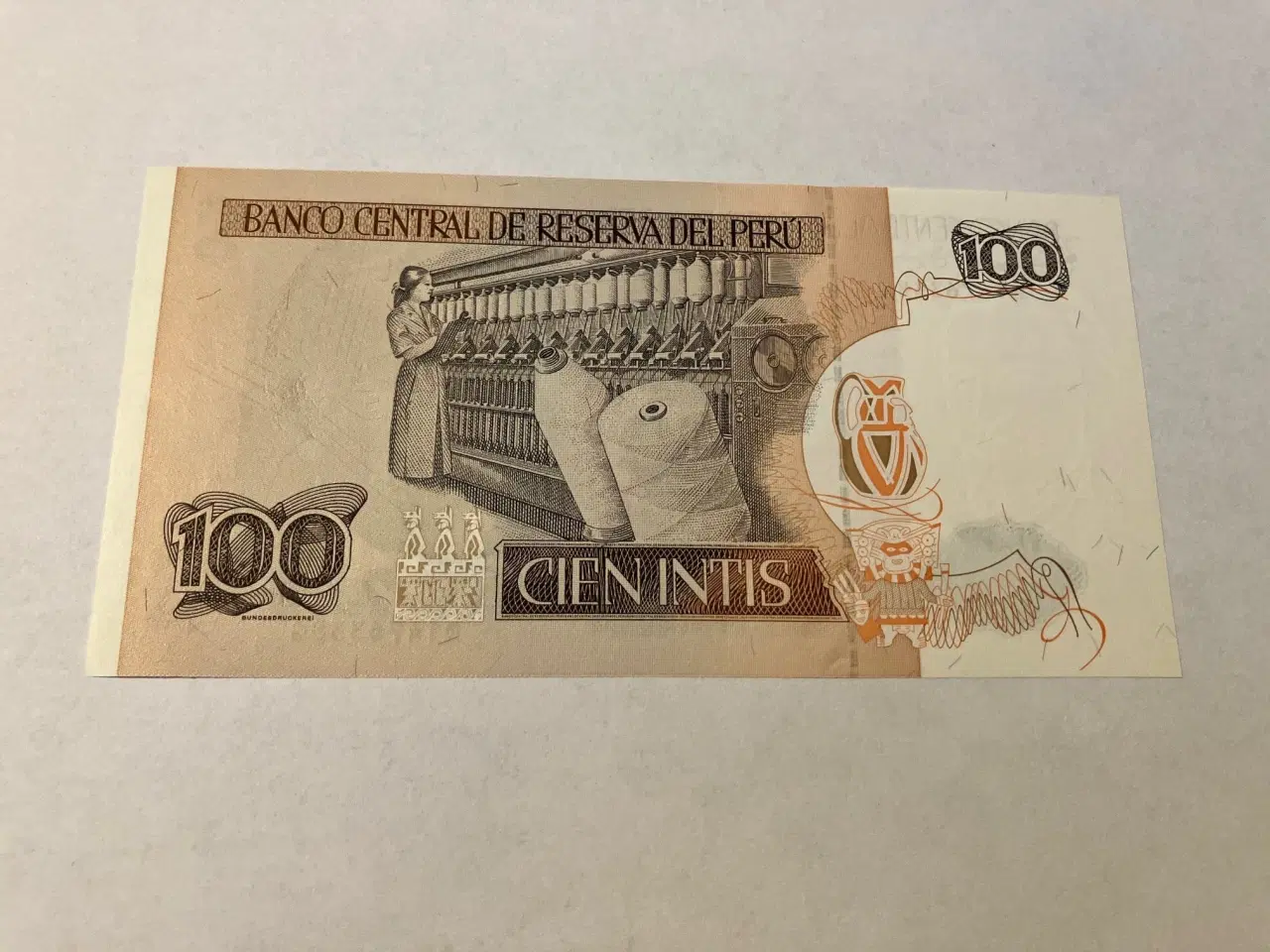 Billede 2 - 100 Intis 1987 Peru