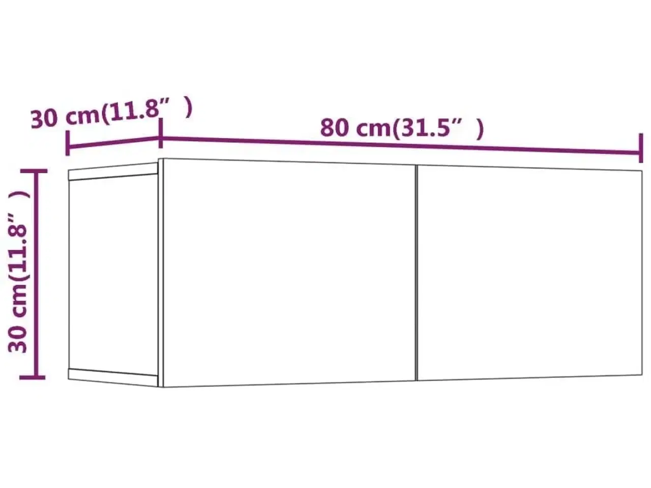 Billede 10 - Tv-skabe 2 stk. 80x30x30 cm konstrueret træ betongrå