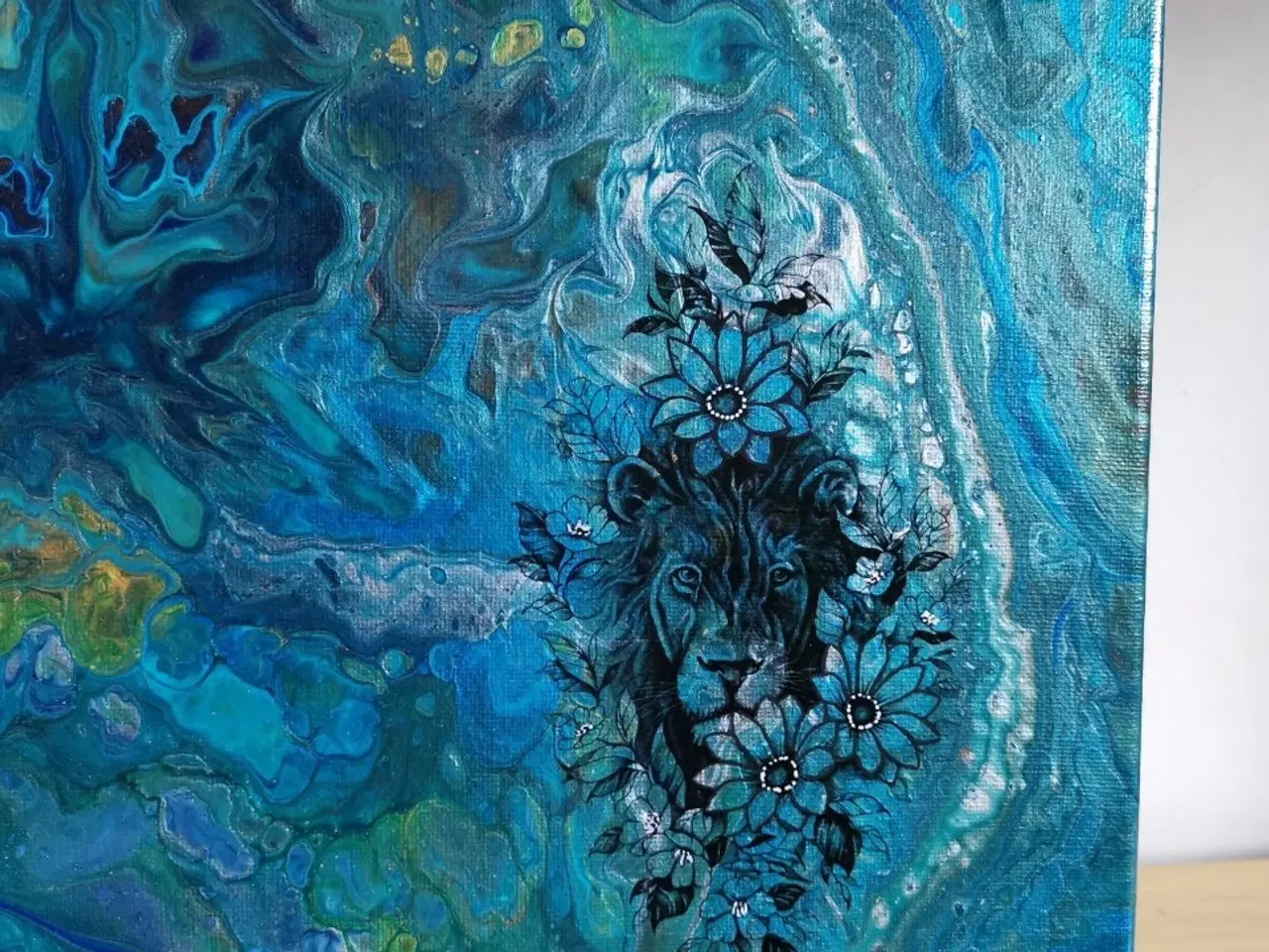 Billede 4 - Akrylmalerier - fluid art på lærred