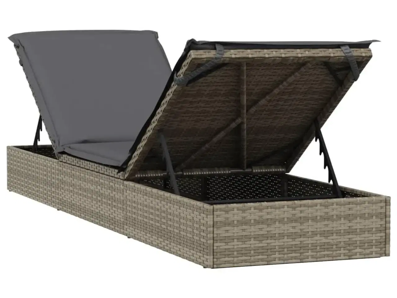 Billede 8 - Liggestole 2 stk. med bord polyrattan grå