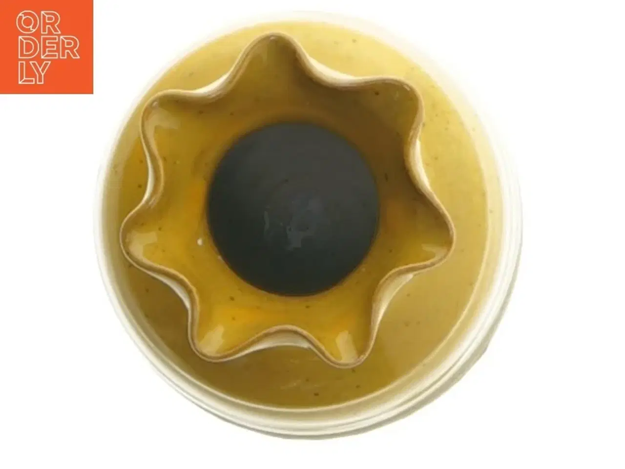 Billede 2 - Lille gul / orange keramik vase (str. Ø 4 cm længde 7 cm)