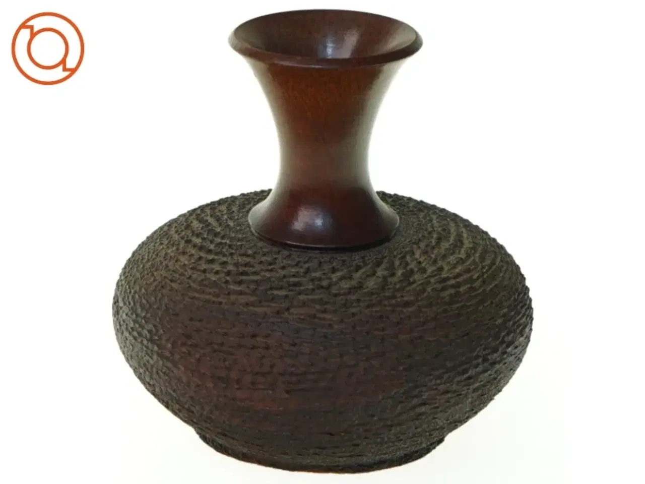 Billede 1 - Vintage Hånddrejet Blackboy Træ Vase fra Piers O&#39;Shea, Albany Australien (str. 10 x 11 cm)