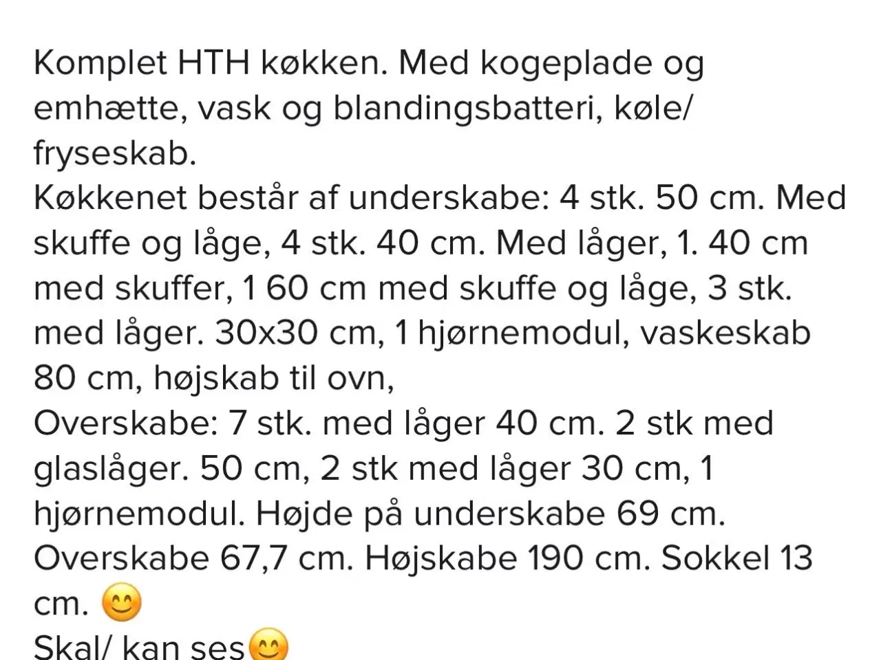 Billede 1 - HTH Komplet køkken med kogeplade og nyere emhætte
