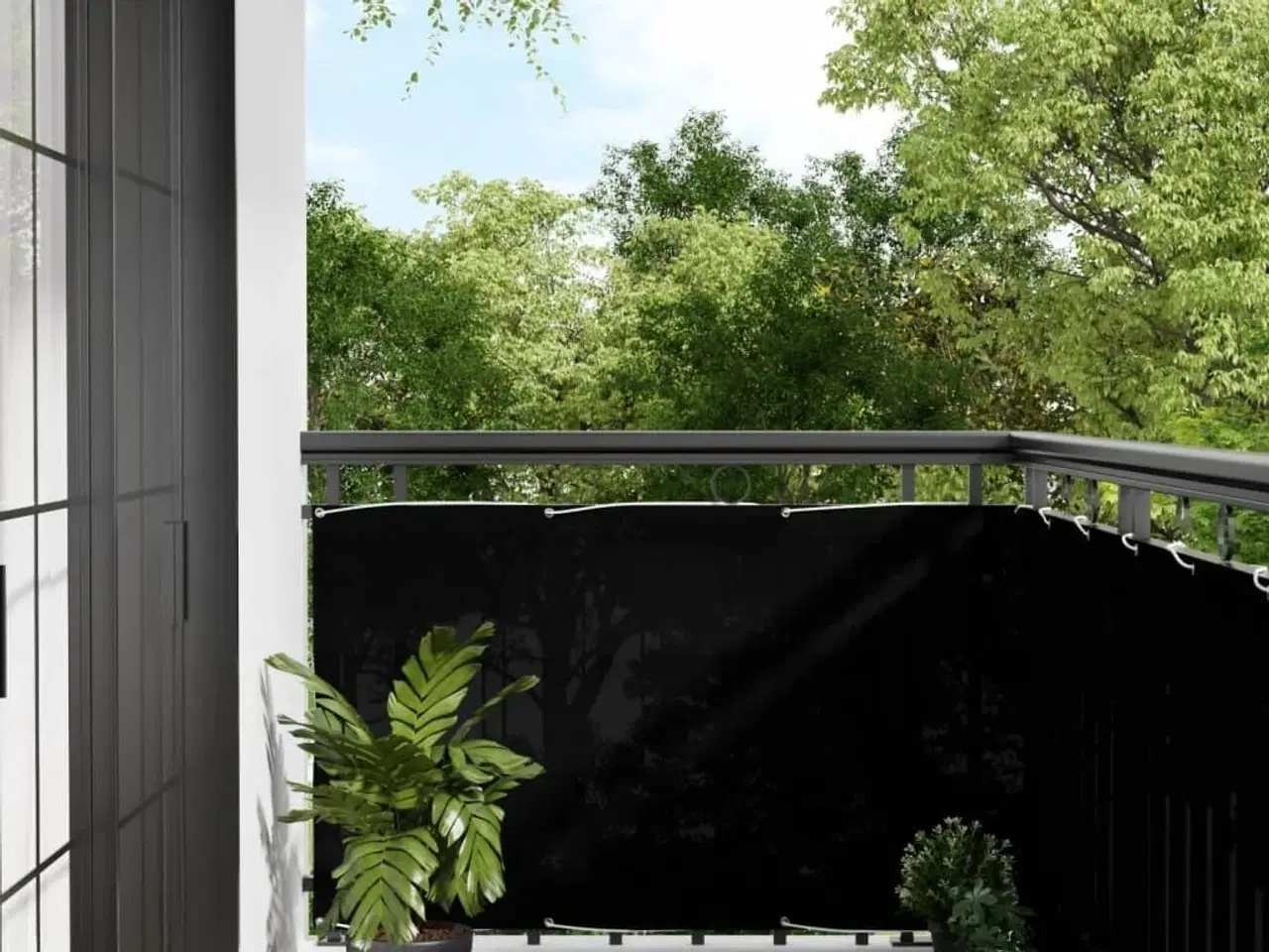 Billede 1 - Altanafskærmning 90x800 cm 100 % polyester sort