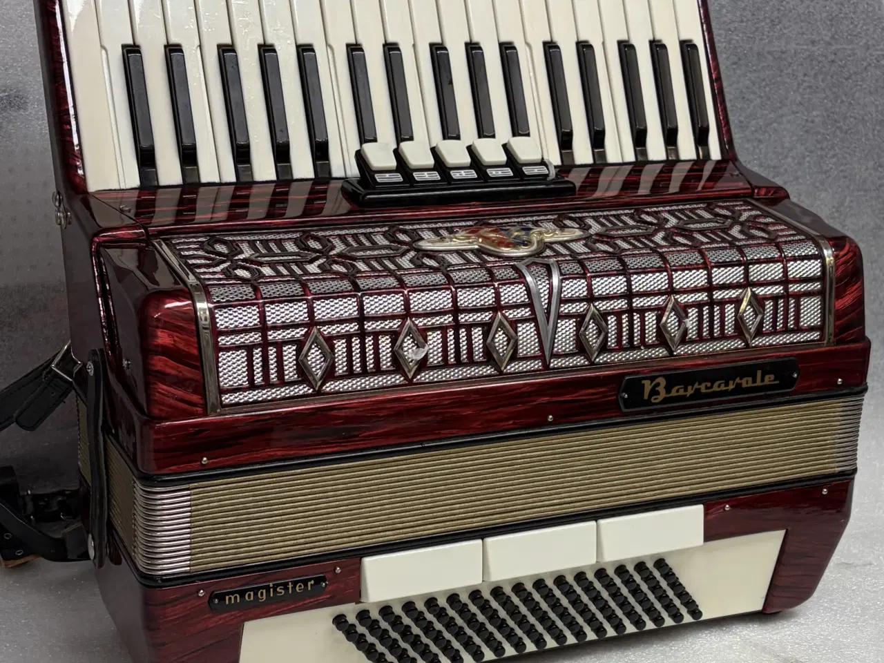 Billede 4 - 🎵 Barcarole flot rød højglans tangent-harmonika