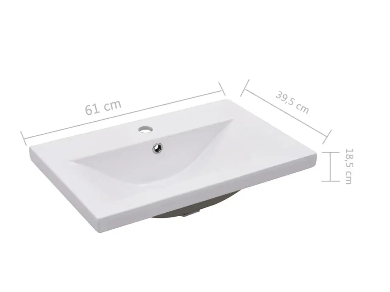 Billede 7 - Indbygget håndvask 61x39,5x18,5 cm keramisk hvid