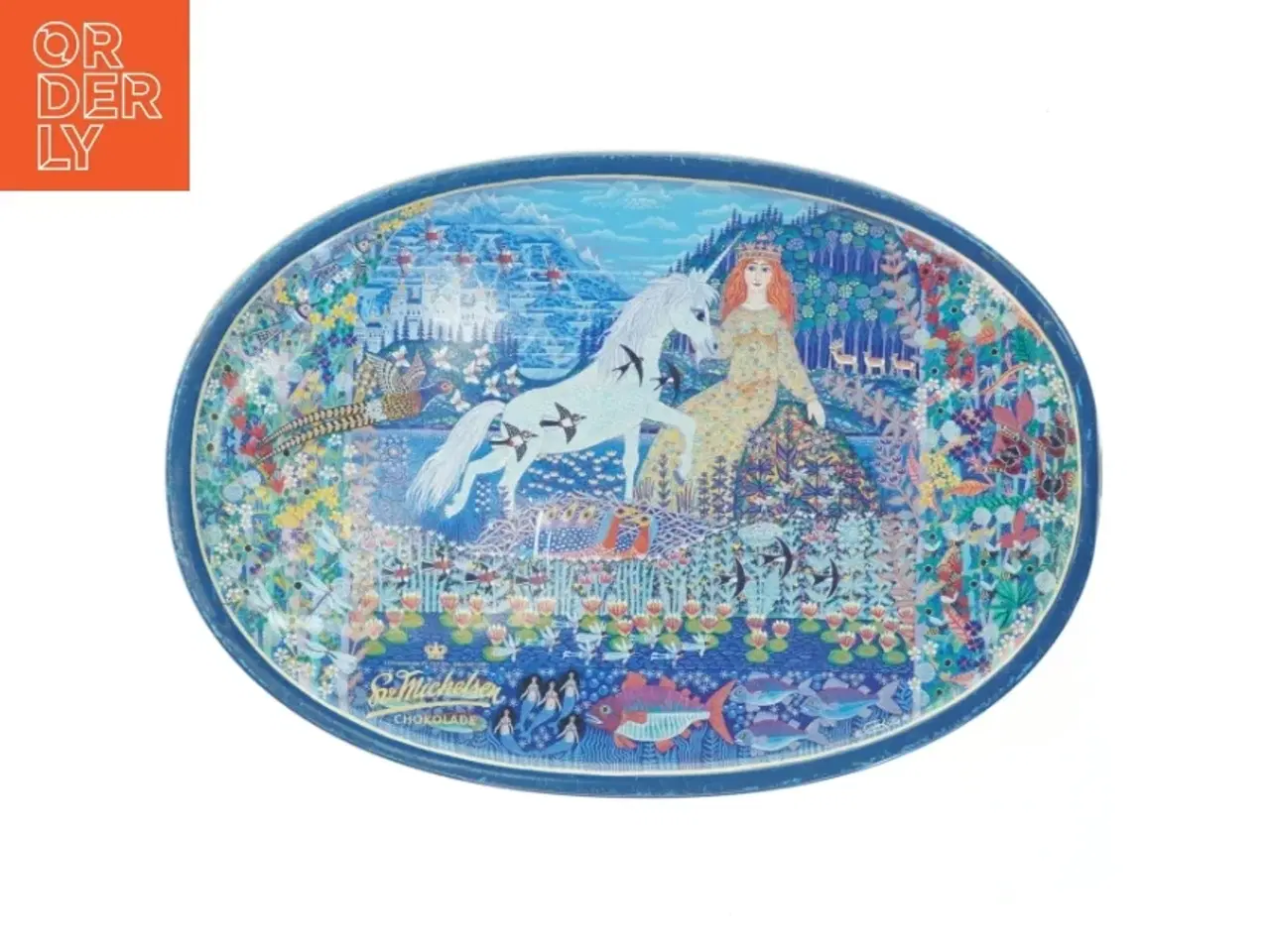 Billede 1 - Dekorativ dåse med heste motiv (str. 32x22 cm)