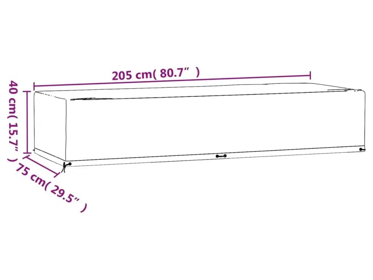 Billede 9 - Overtræk til liggestol 205x75x40 cm 12 øjer polyethylen