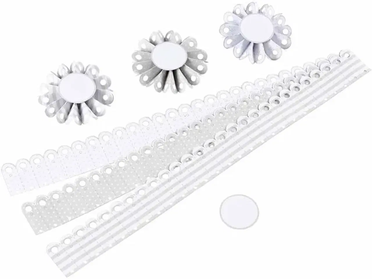 Billede 1 - Festlige rosetter 8 cm - 6 stk. i 3 designs