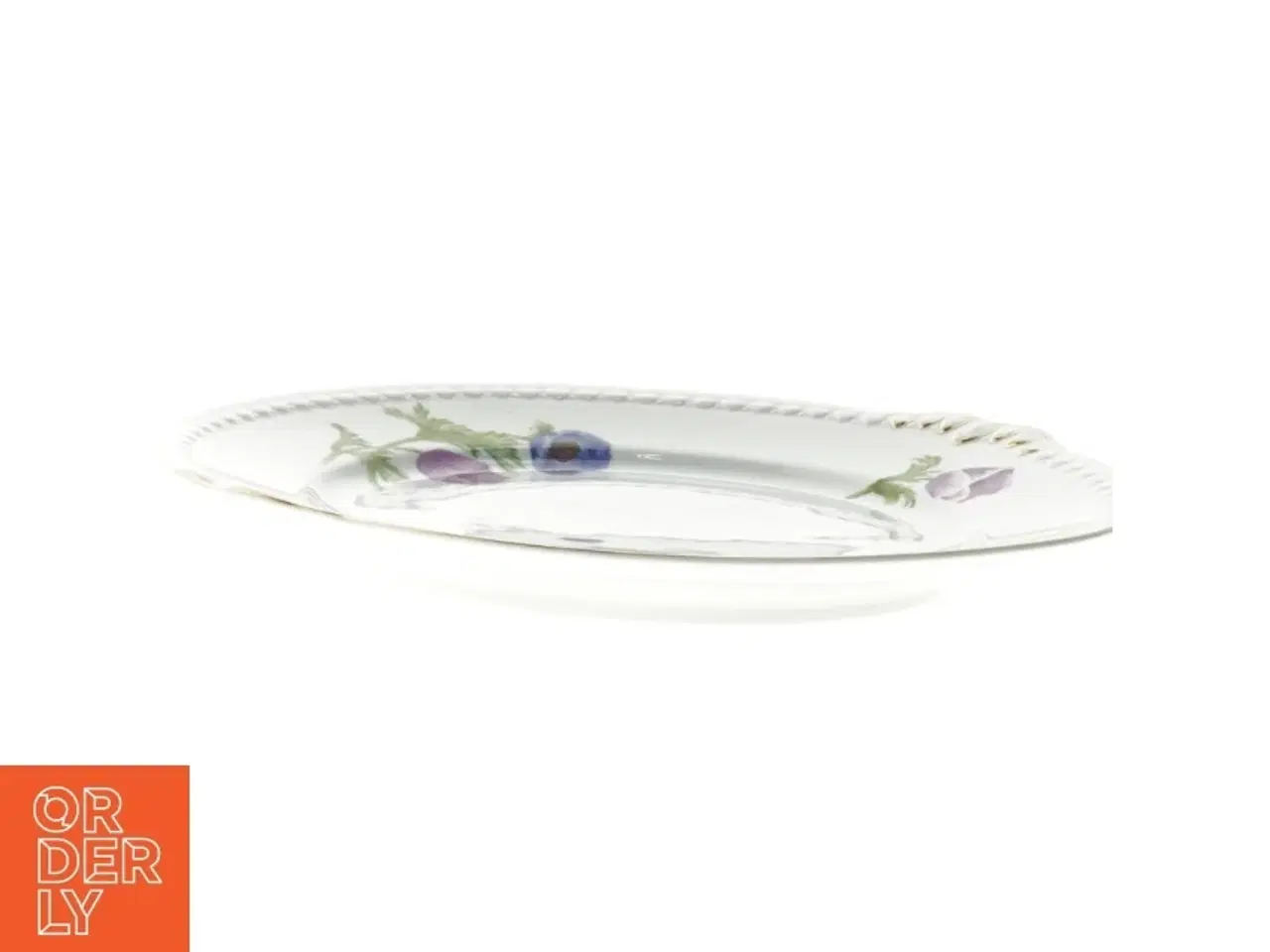 Billede 2 - Porcelænsfad med blomsterdekoration (str. 30 cm)