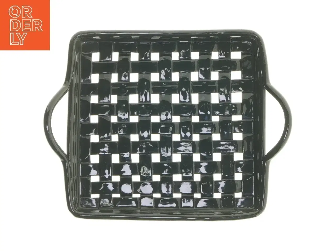 Billede 2 - Keramik Fletbakke med hanker (str. 30x38 cm)