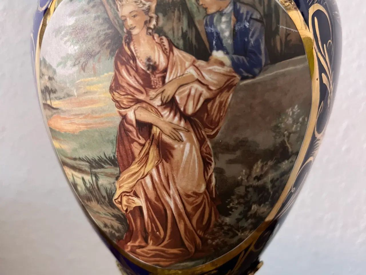 Billede 5 - Antik Kobaltblå Keramik Vase - GIV ET BUD 