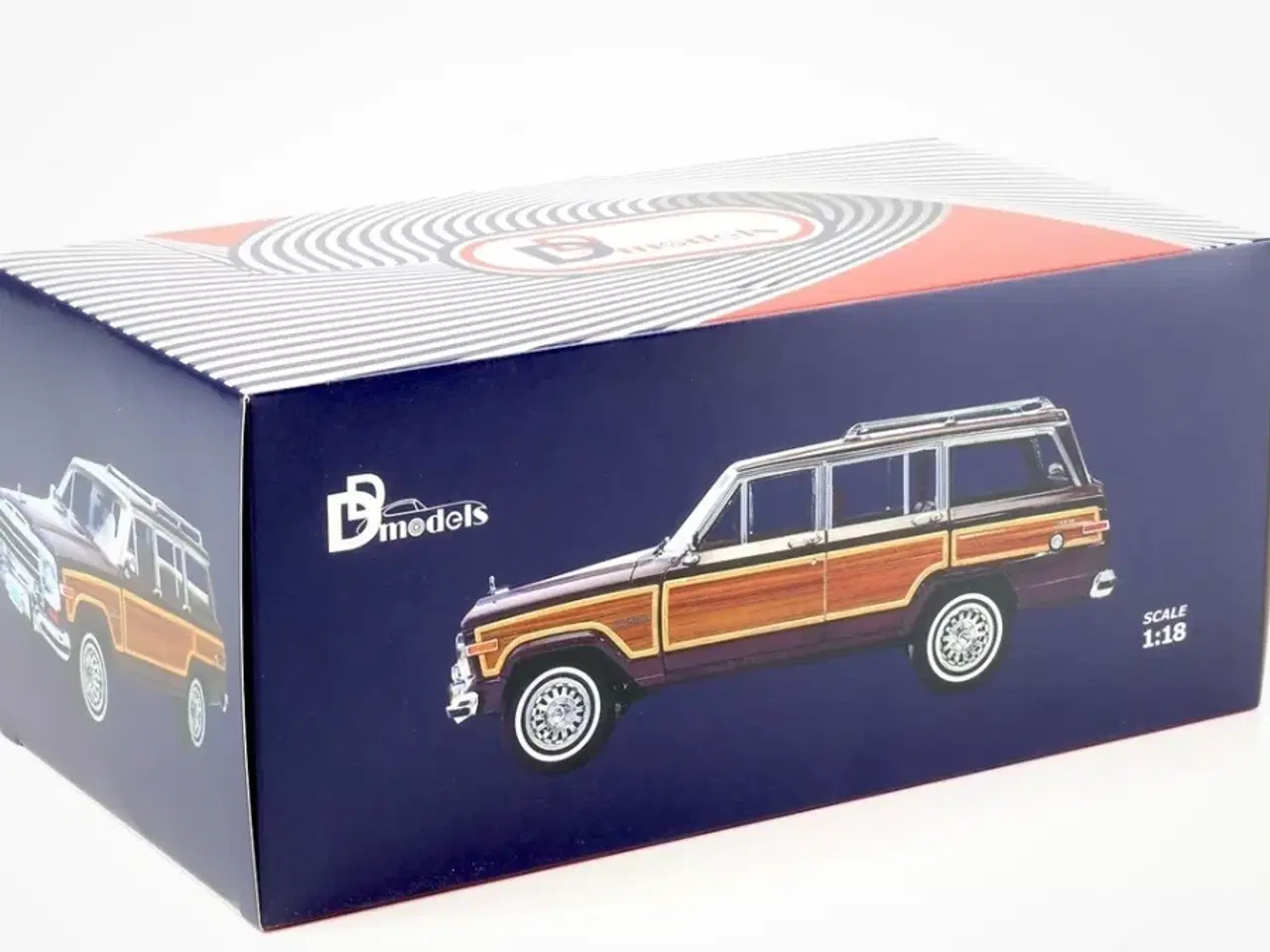 Billede 5 - 1:18 Jeep Grand Wagoneer 1991 mørk rød/træ