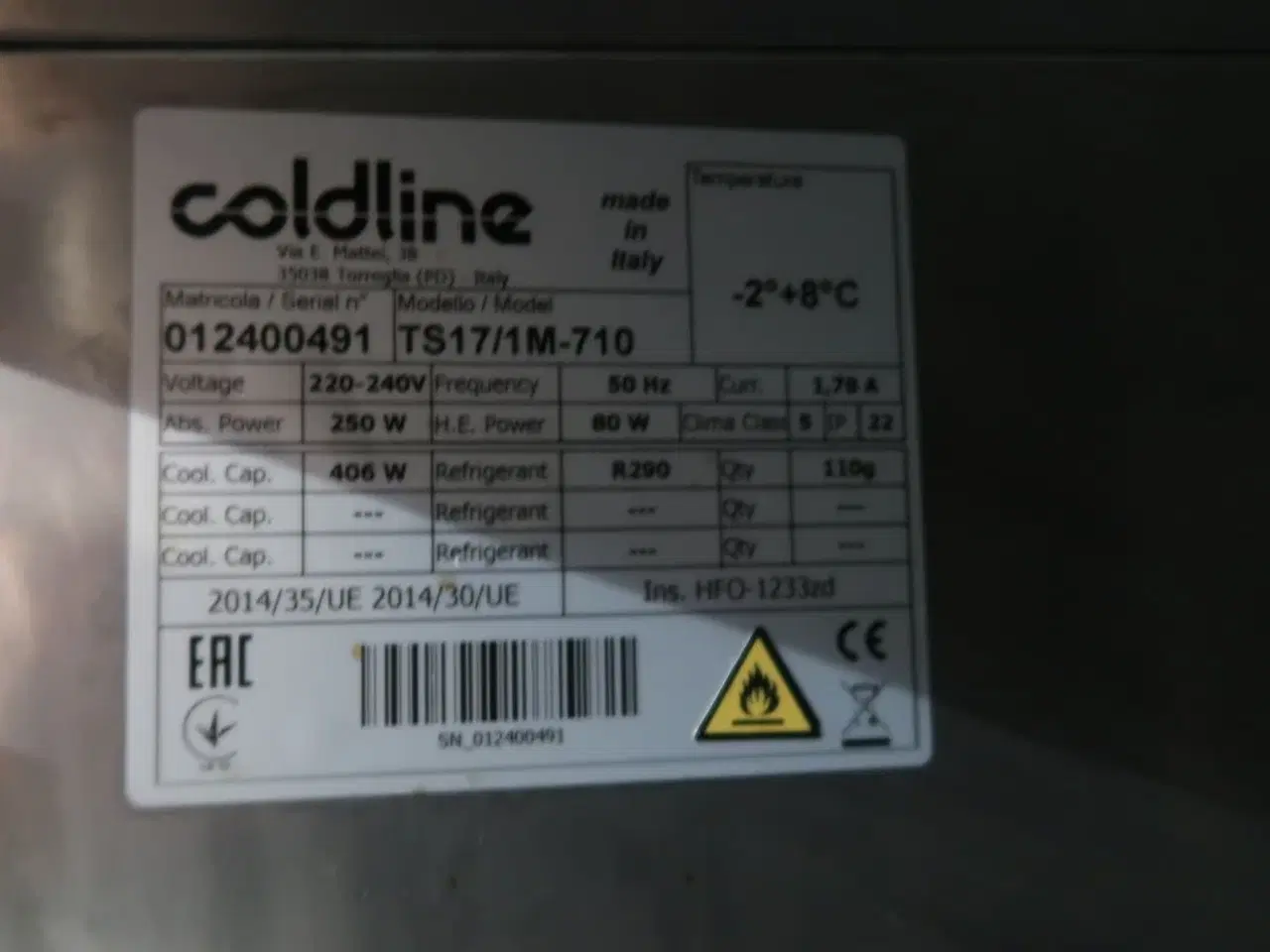 Billede 11 - Coldline TS17/1M-710 kølebord med hæve-/sænk