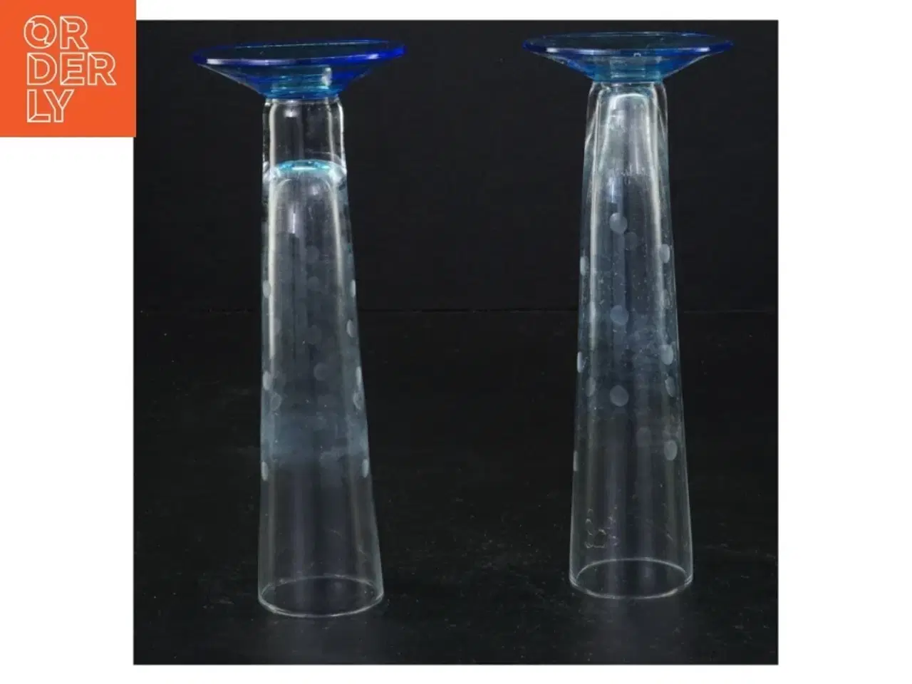Billede 2 - Blå dram glas (str. 15 x 6 cm)