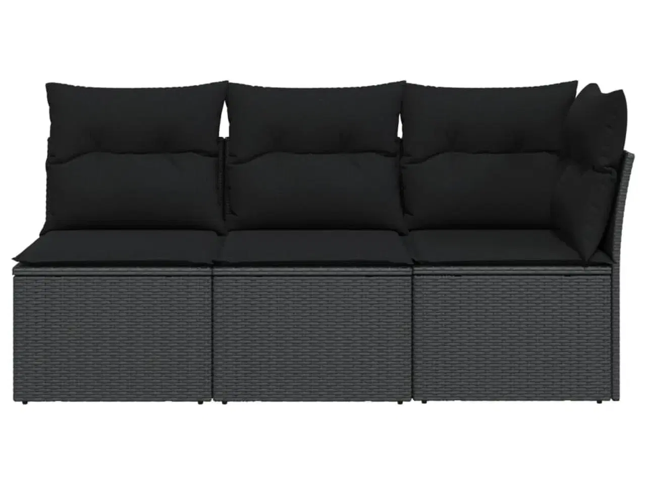 Billede 4 - 3-personers havesofa med hynder polyrattan sort