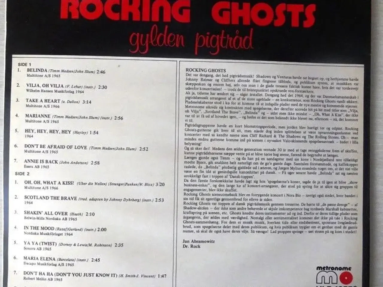 Billede 6 - Peter Belli og Rocking Ghost . Vinyl LP.