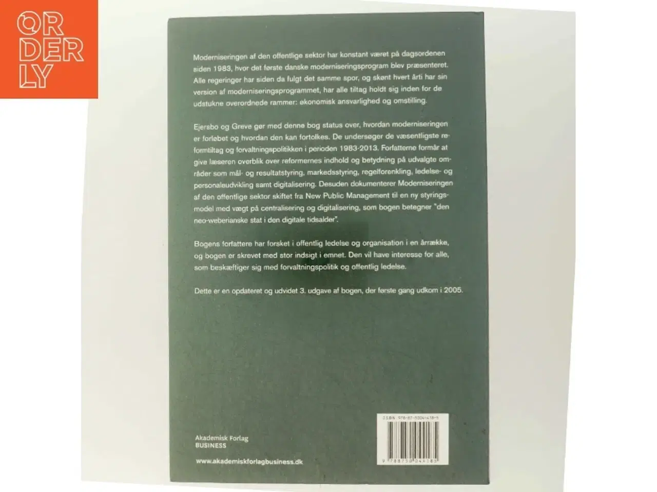 Billede 3 - Moderniseringen af den offentlige sektor af Niels Ejersbo, Carsten Greve (Bog)