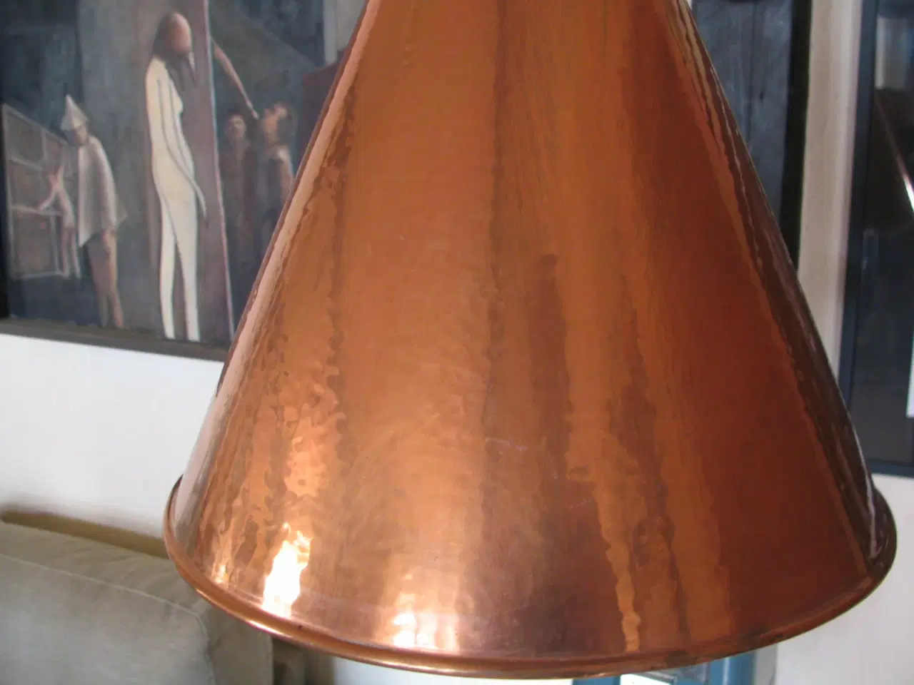 Billede 2 - Kobberlampe, kegleformet