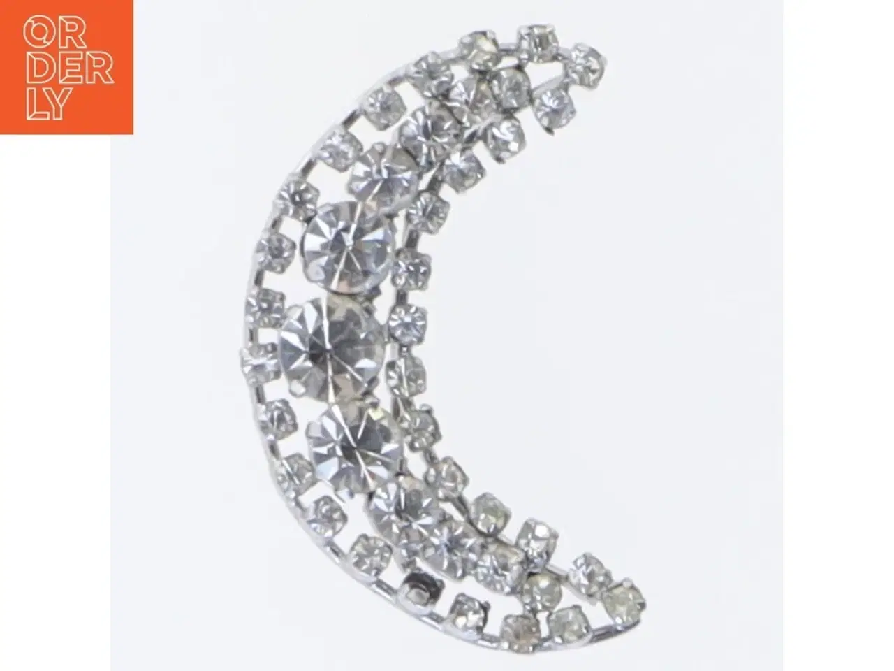 Billede 1 - Broche med måneformede rhinsten (str. 5 cm)