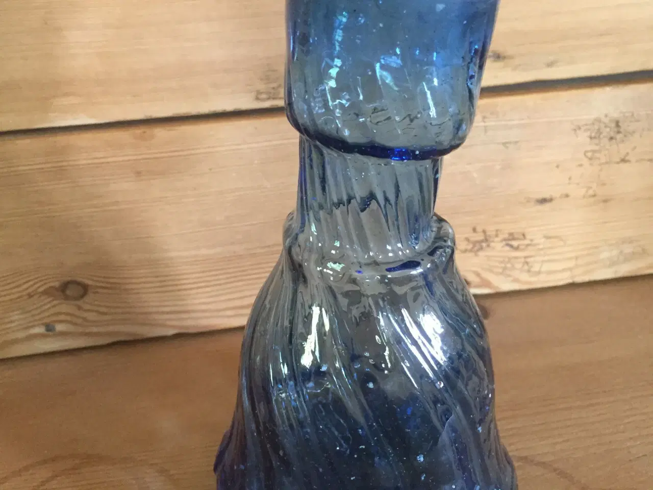 Billede 1 - Smuk retro vase i blåt glas