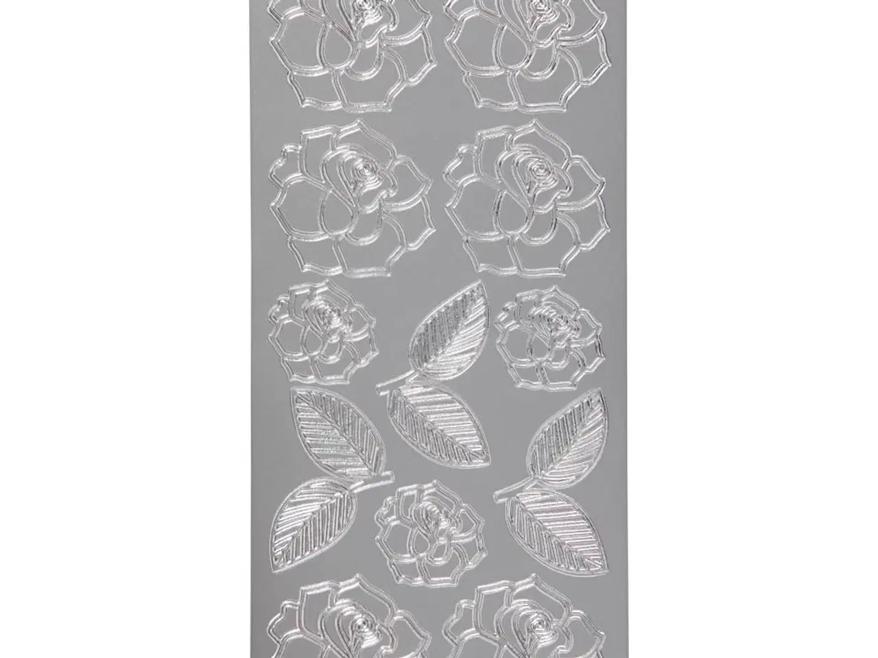 Billede 1 - Sølv Roser Stickers - 10x23 cm, 1 ark