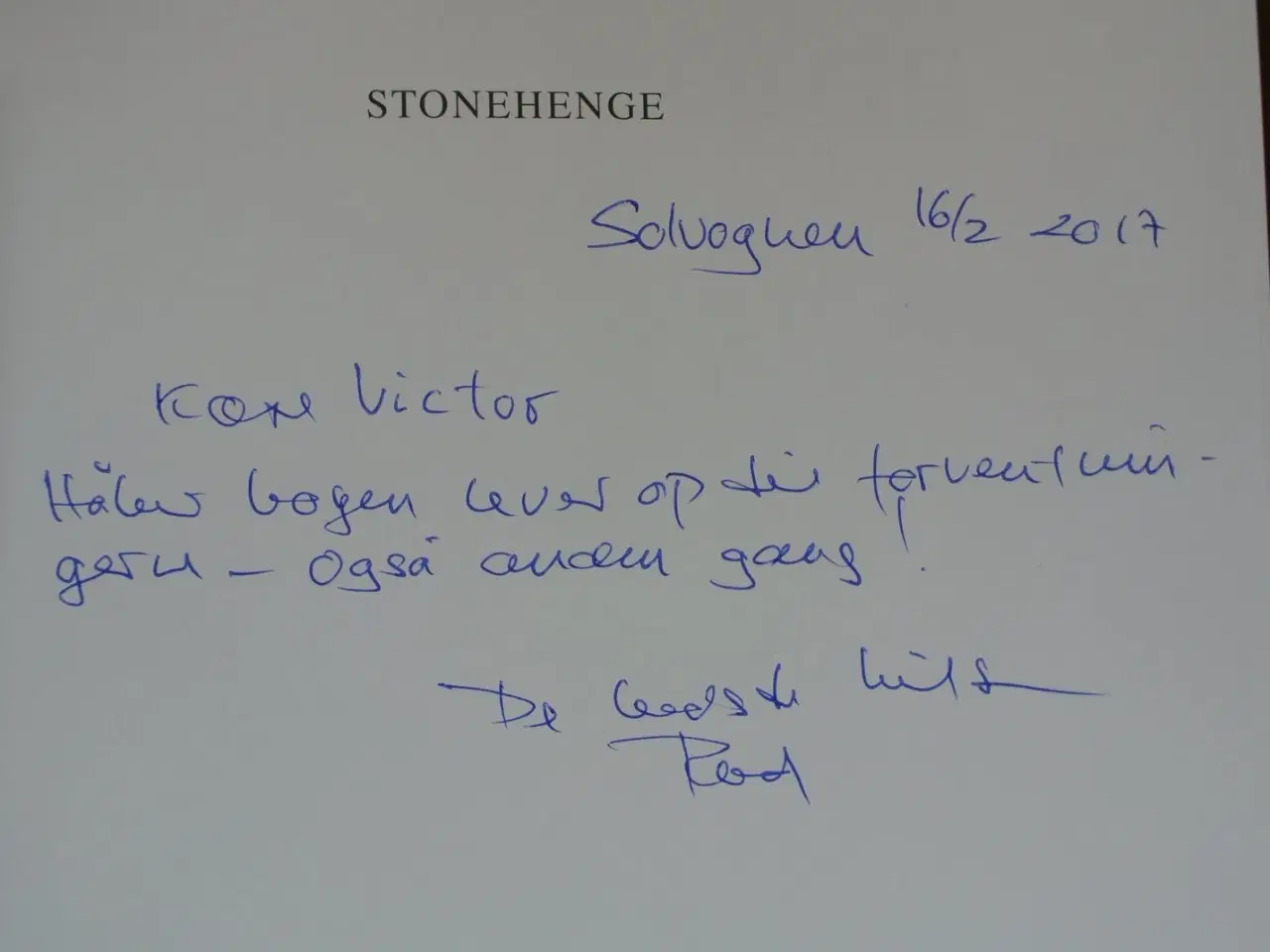 Billede 2 - stonehenge, af rud kjems med dedikation