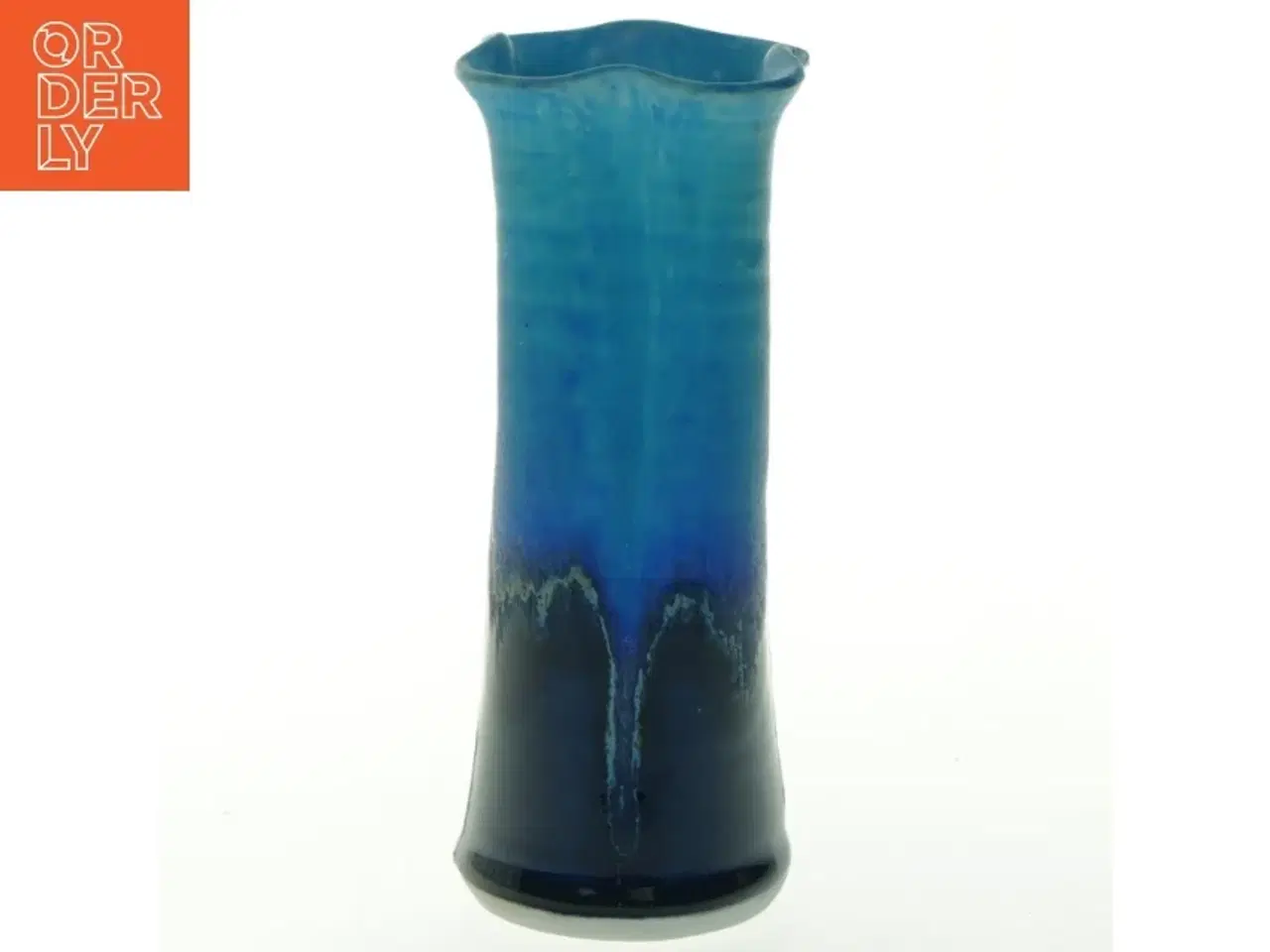 Billede 1 - Blå keramisk vase (str. 18 cm)