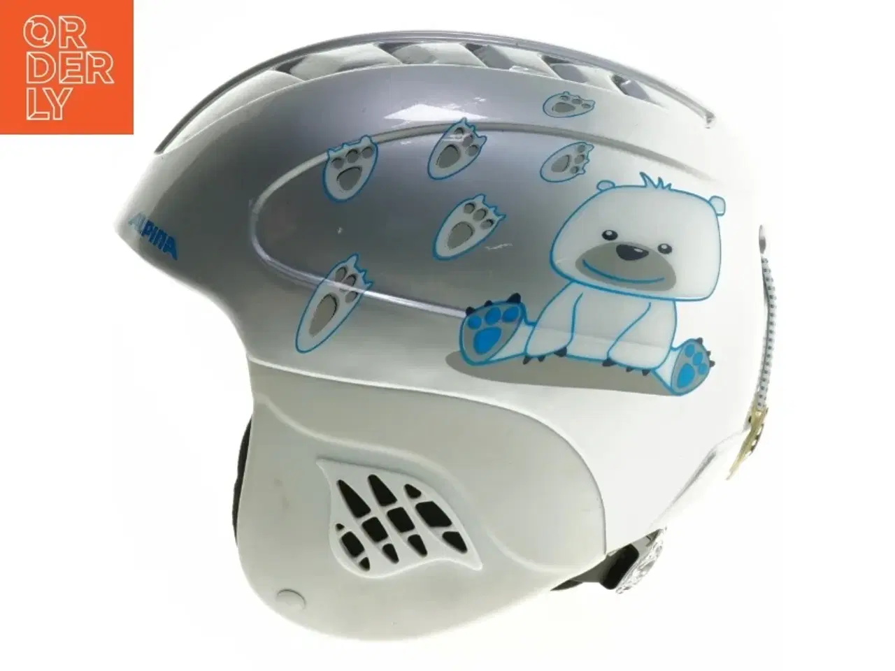 Billede 1 - Børnehjelm til ski med bjørndesign fra Alpina (str. 20x16 cm)