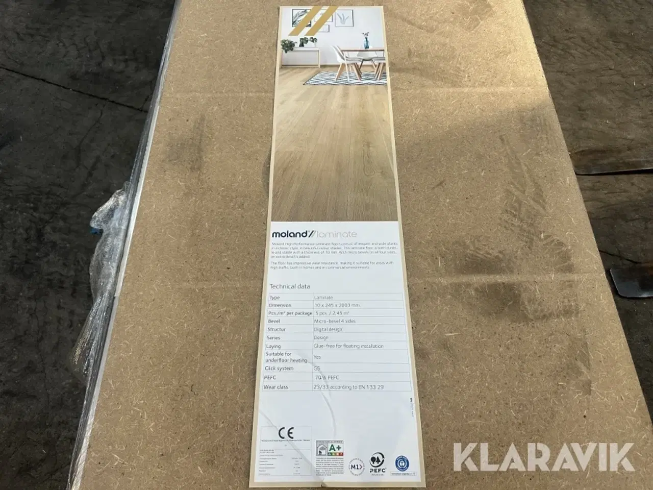 Billede 8 - Moland High Performance Laminate Wideplank Design Ekkodal Eg 10mm - 88,2 m2