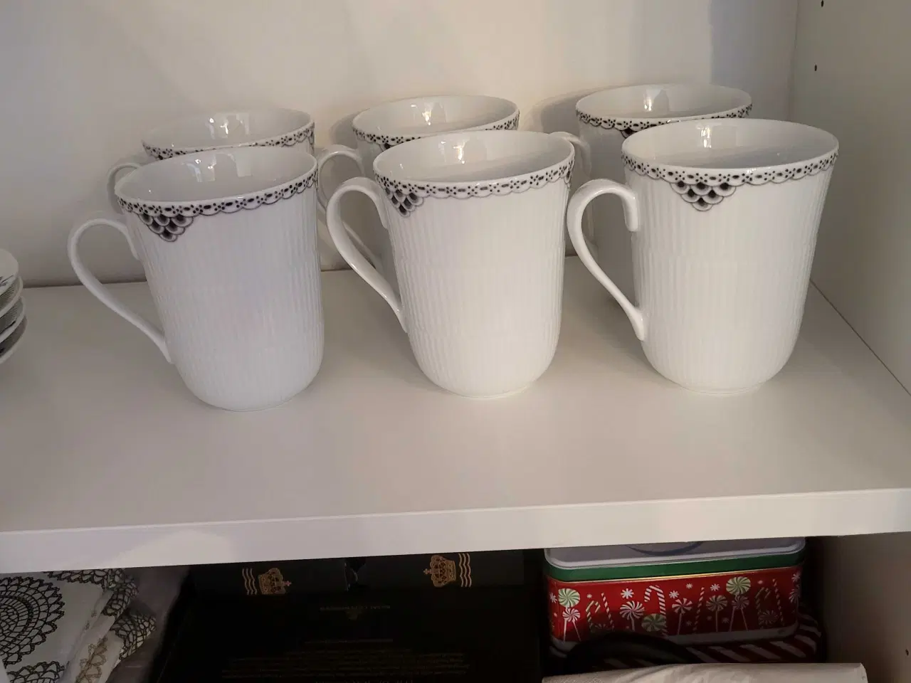 Billede 5 - Royal Copenhagen Sort Riflet Blonde krus – 6 stk.