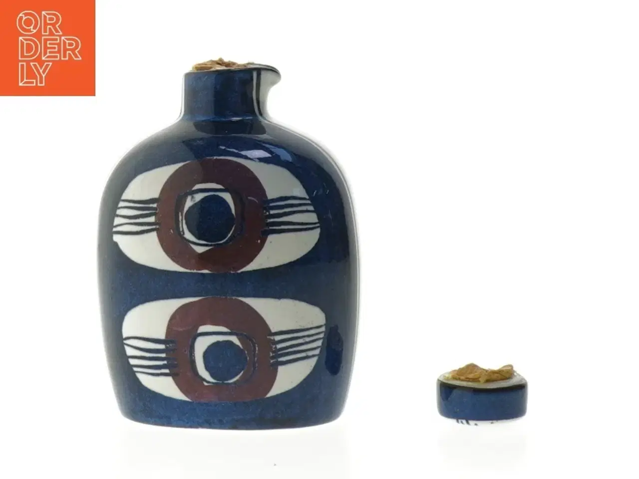 Billede 1 - Keramisk flaske med korkprop (str. 11,5 cm)