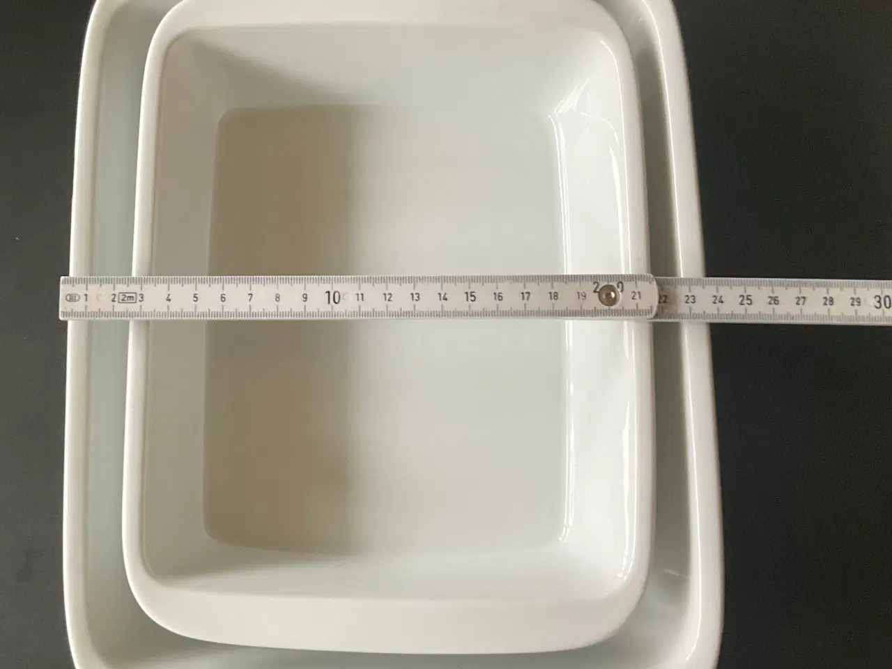 Billede 2 - 2 Hvide rektangulære CASA ovnfade keramik