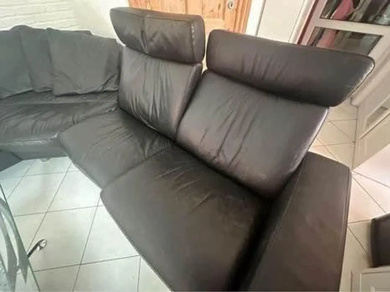 Billede 2 - Stressless hjørnesofa i sort læder