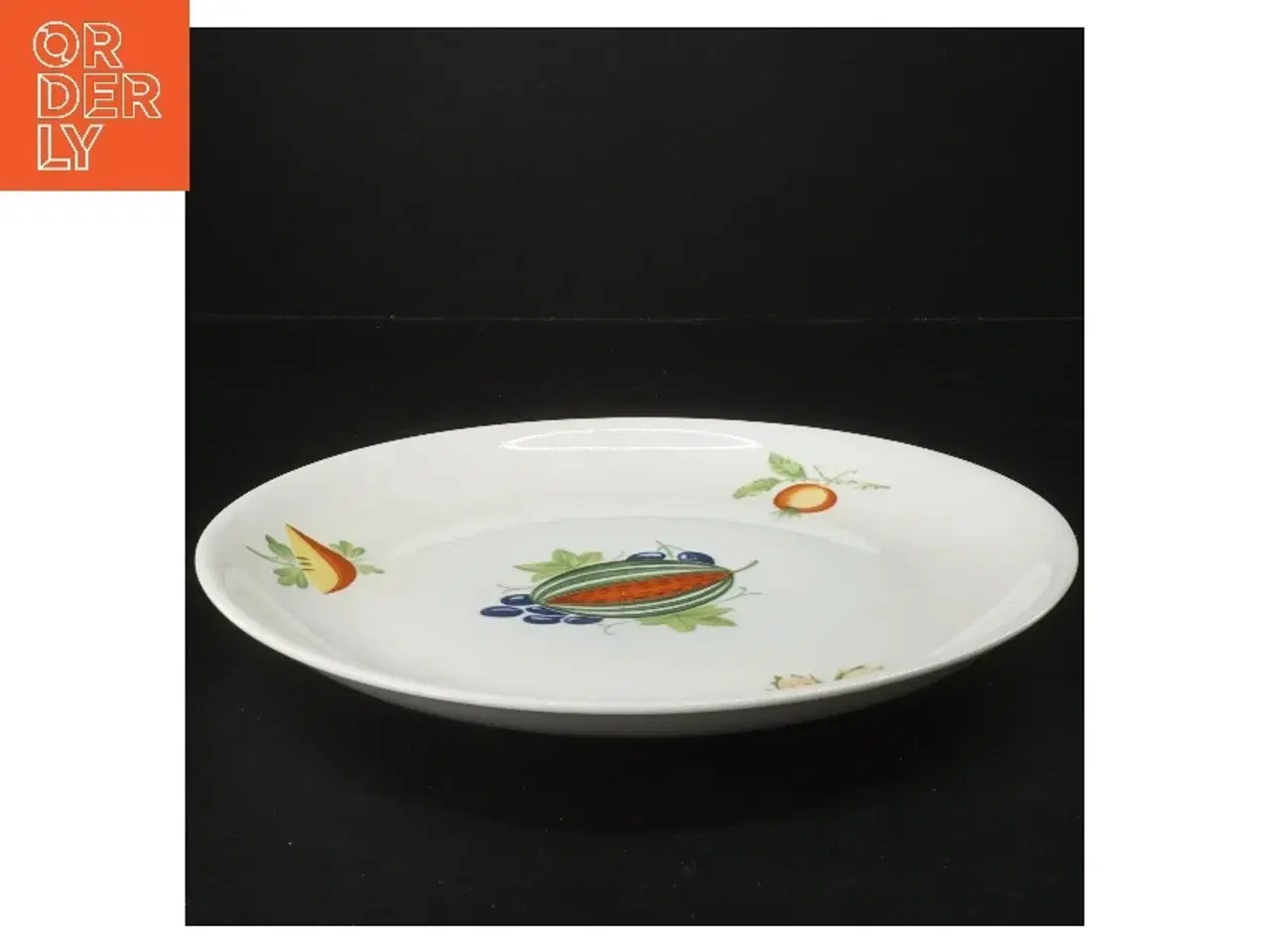 Billede 2 - Kagefad med frugtmotiv fra Lyngby (str. Ø 26,5 cm)