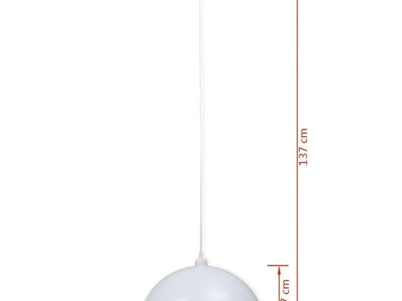 Billede 11 - Loftslampe halvkugle 2 stk. højdejusterbar hvid