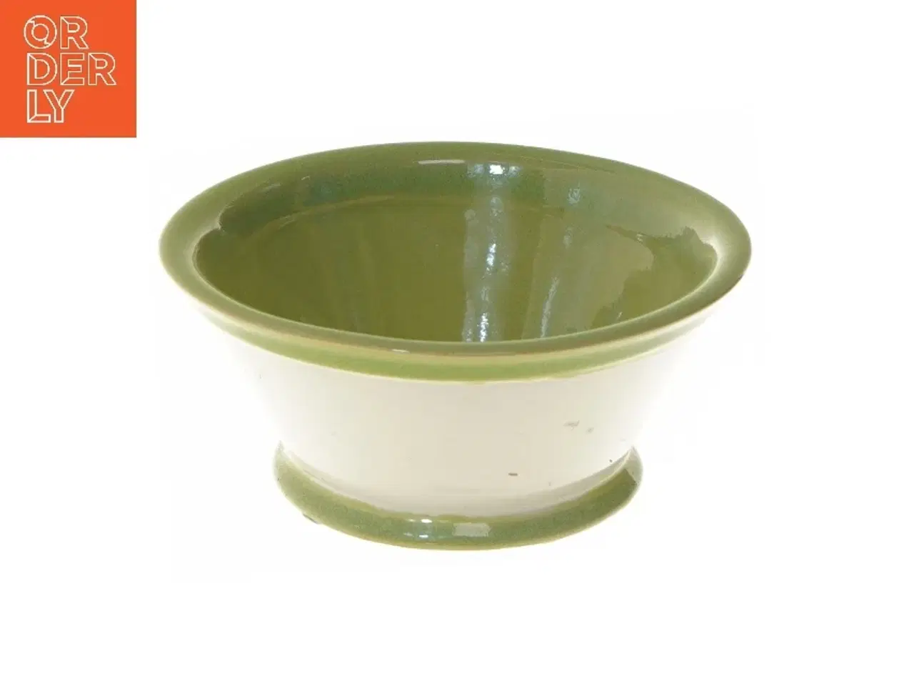Billede 1 - Keramik skål med grøn glasur (str. Ø 16 cm)