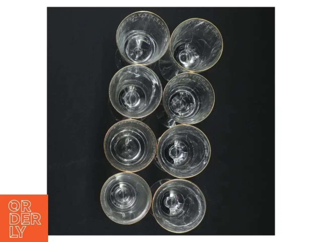 Billede 3 - Vintage champagneglas med guldkant (str. 13,5 cm)