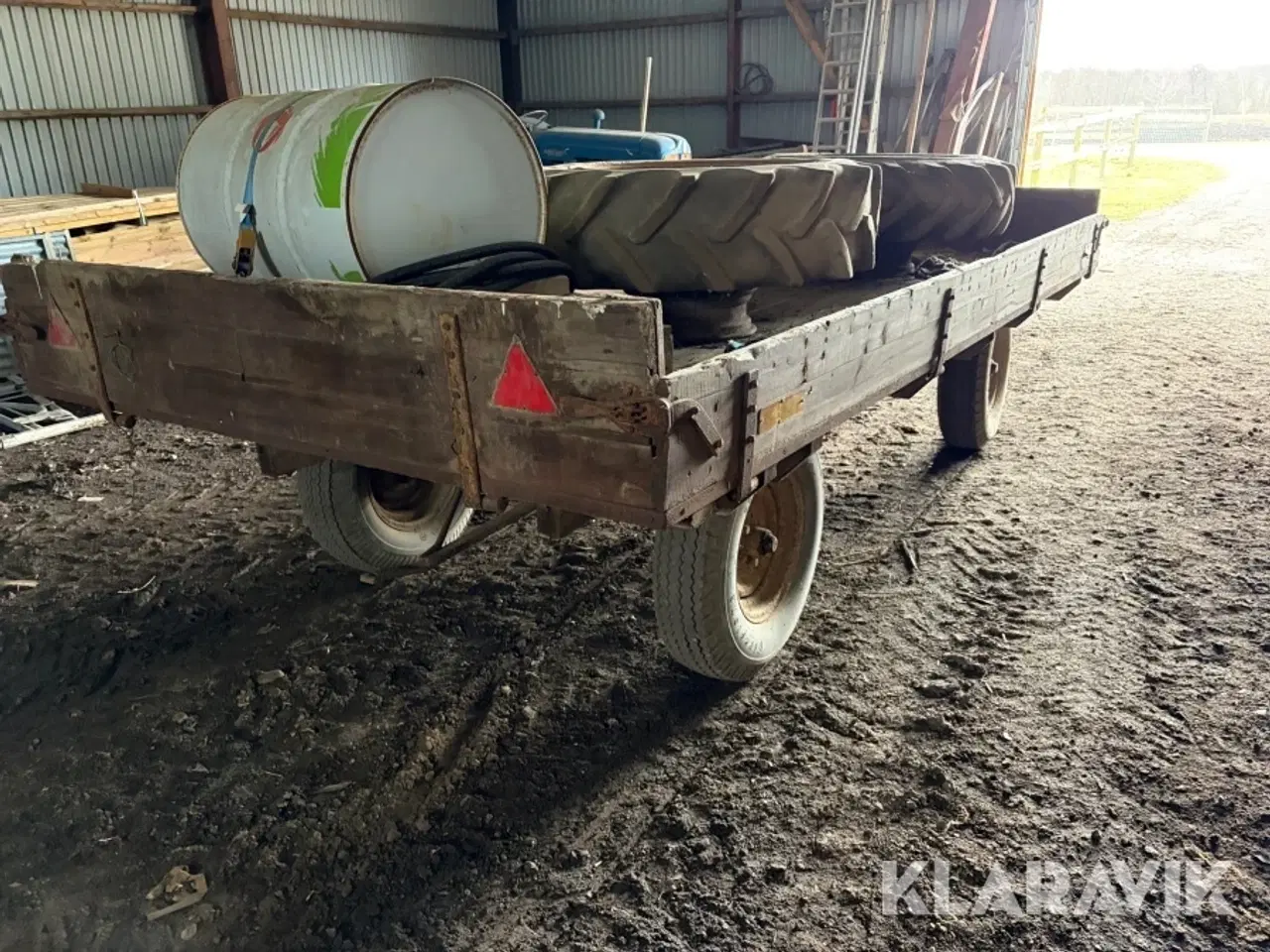 Billede 3 - Landbrugsvogn / fladvogn med træk