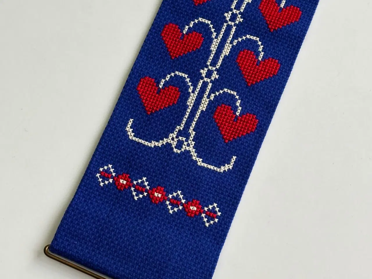 Billede 3 - Broderet klokkestreng, blå