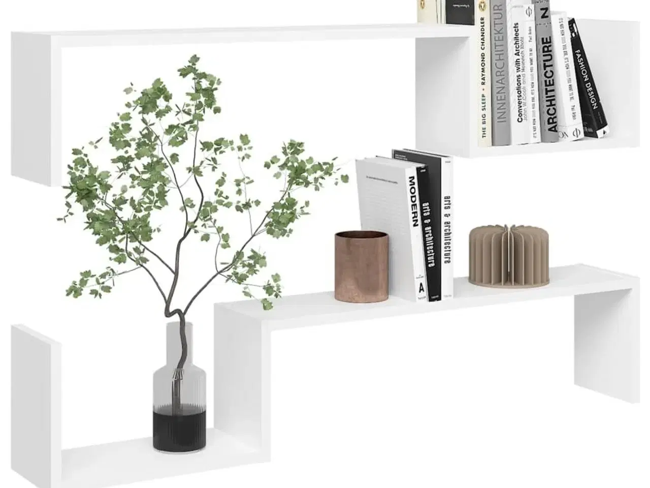 Billede 4 - Væghængte hylder 2 stk. 100x15x20 konstrueret træ hvid