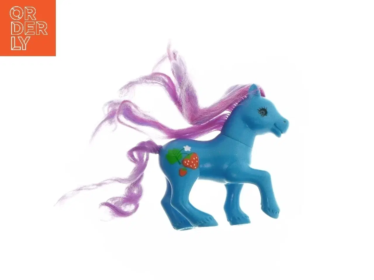 Billede 4 - Blå legetøjshest med lilla hår (str. 13 cm)
